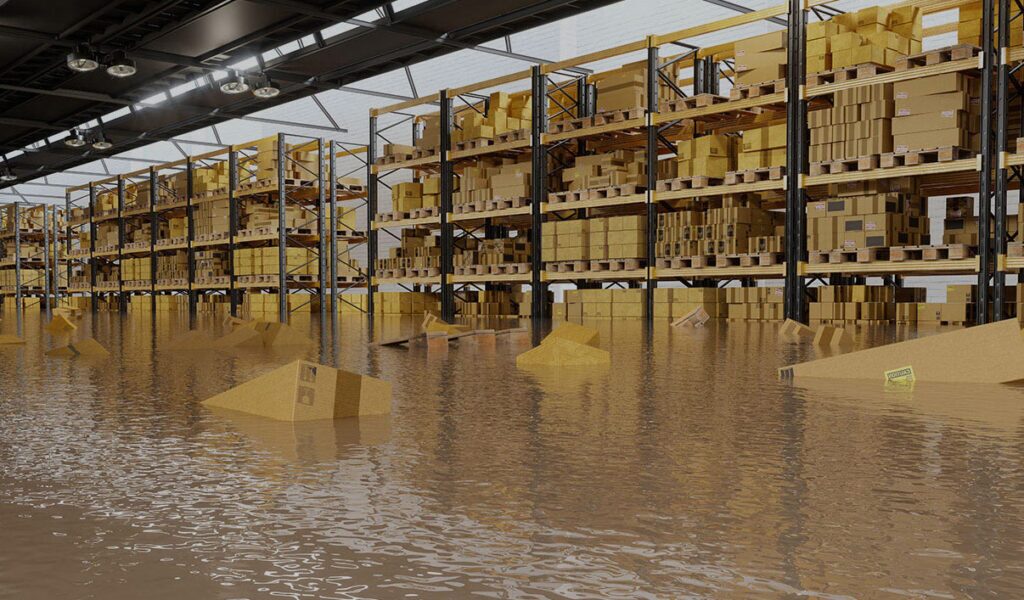 water damage warehouse