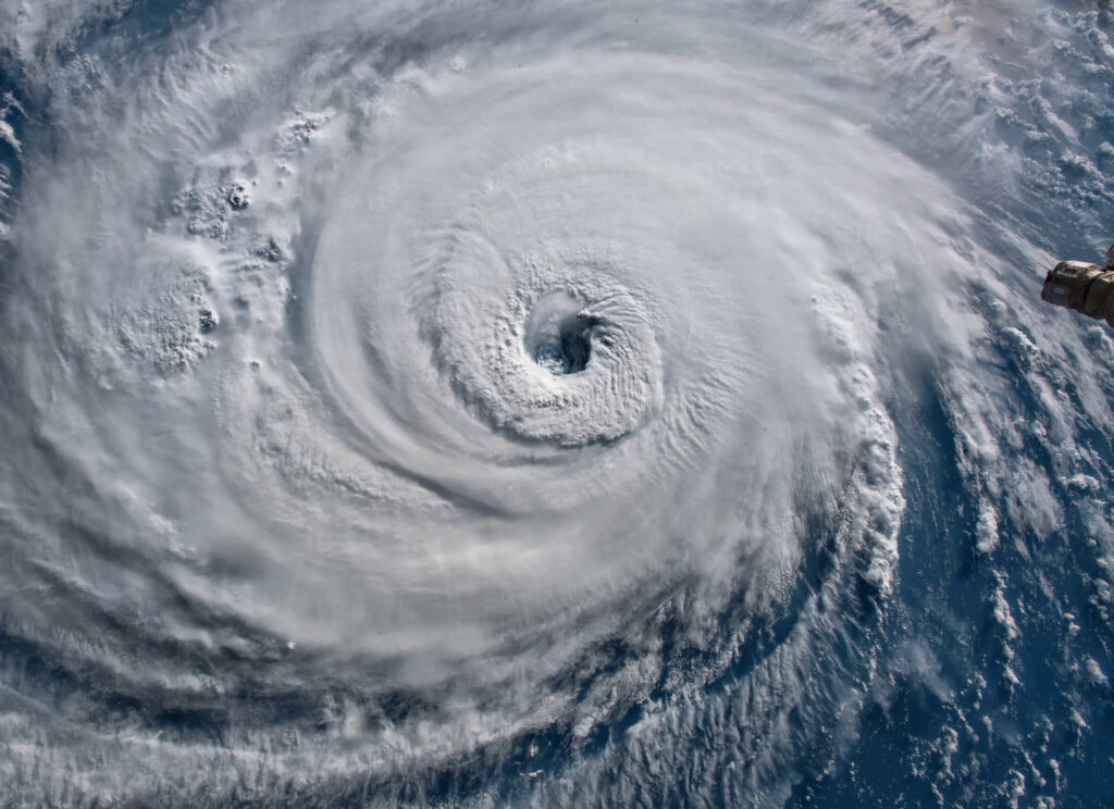 Eye of the storm Hurricane from satellite